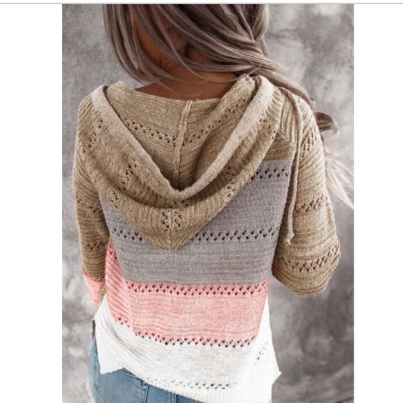 Multicolored Knitted Hoodie  - Picture 5 of 13